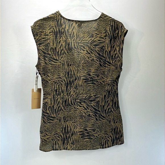 Halogen Twist Wrap Front Top Olive Black Splice Animal Size Small New - Picture 3 of 10